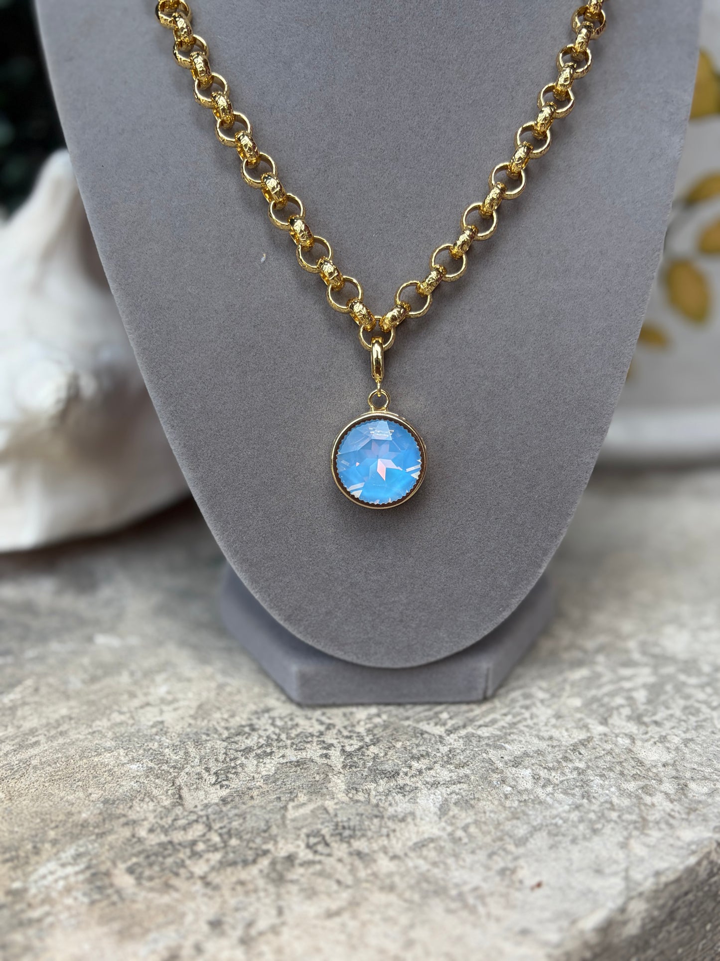 Light Blue Gemstone Charm