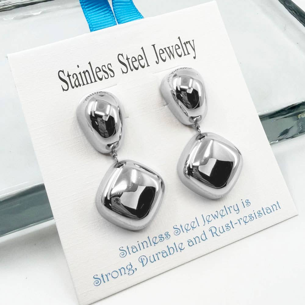 Sculpted Pebble Dangle Earring