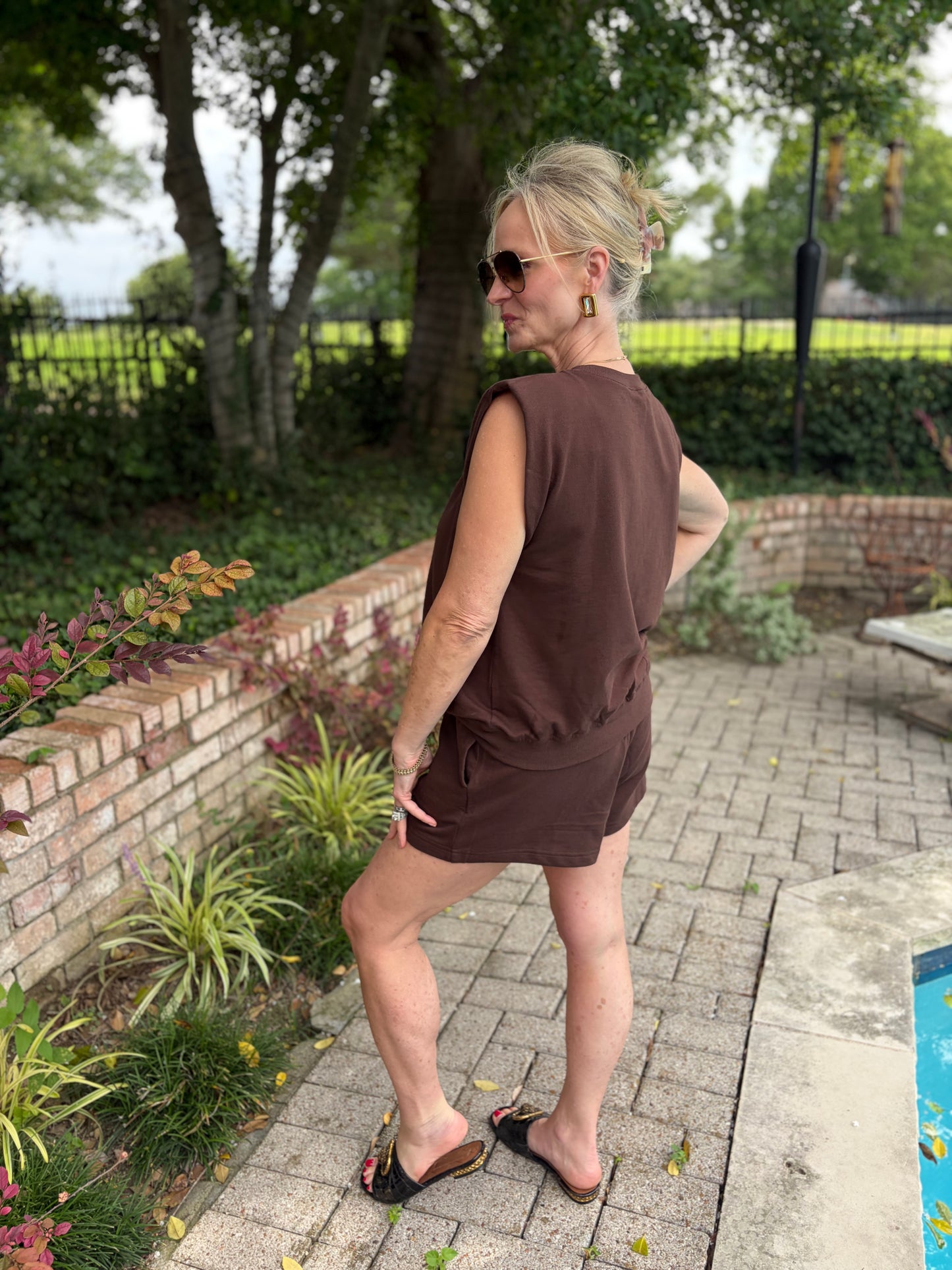 Anything But Basic Brown Short Set