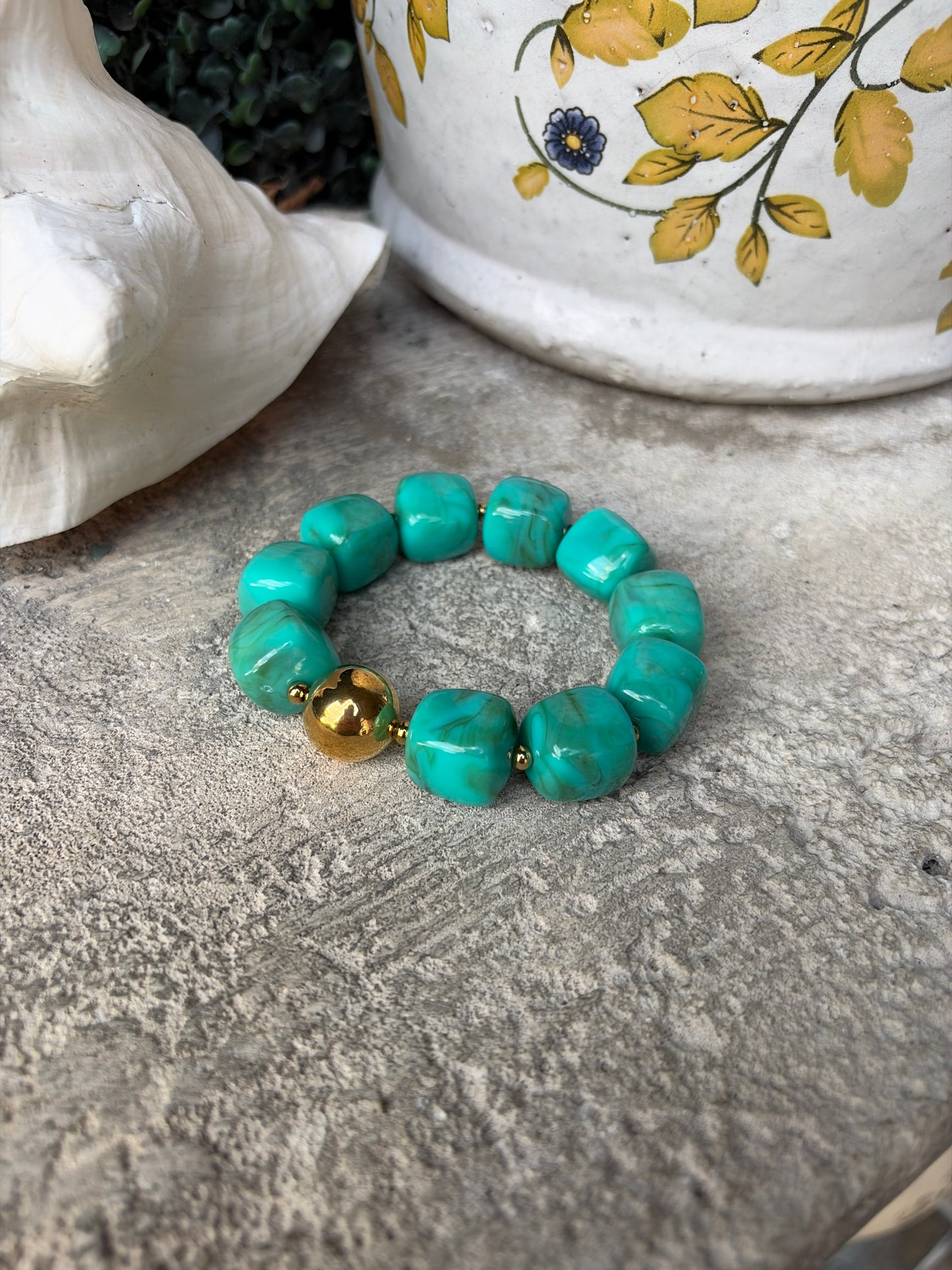 Wrist Candy Bracelet-Turquoise/Gold