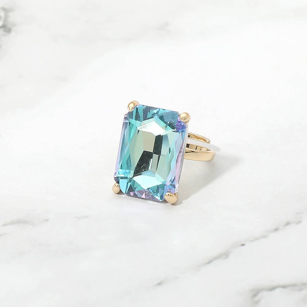 Bold Emerald Cut Ring- Mint
