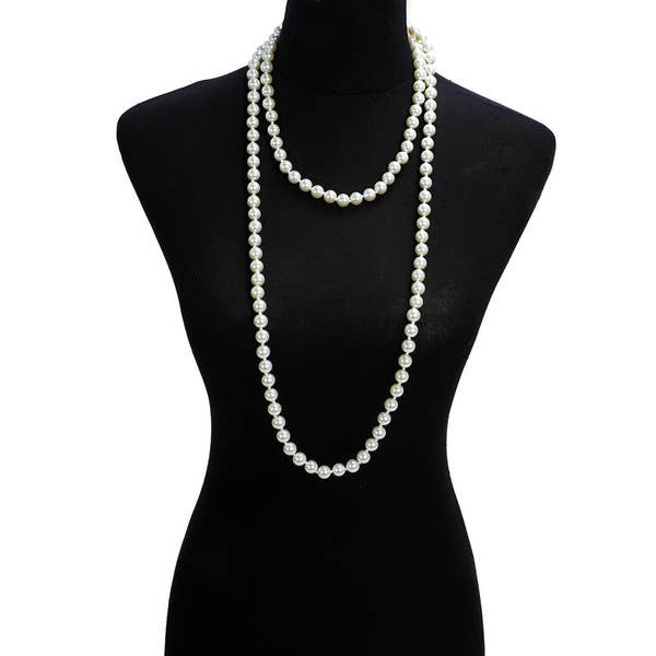 PEARL SINGLE STRAND LONG NECKLACE