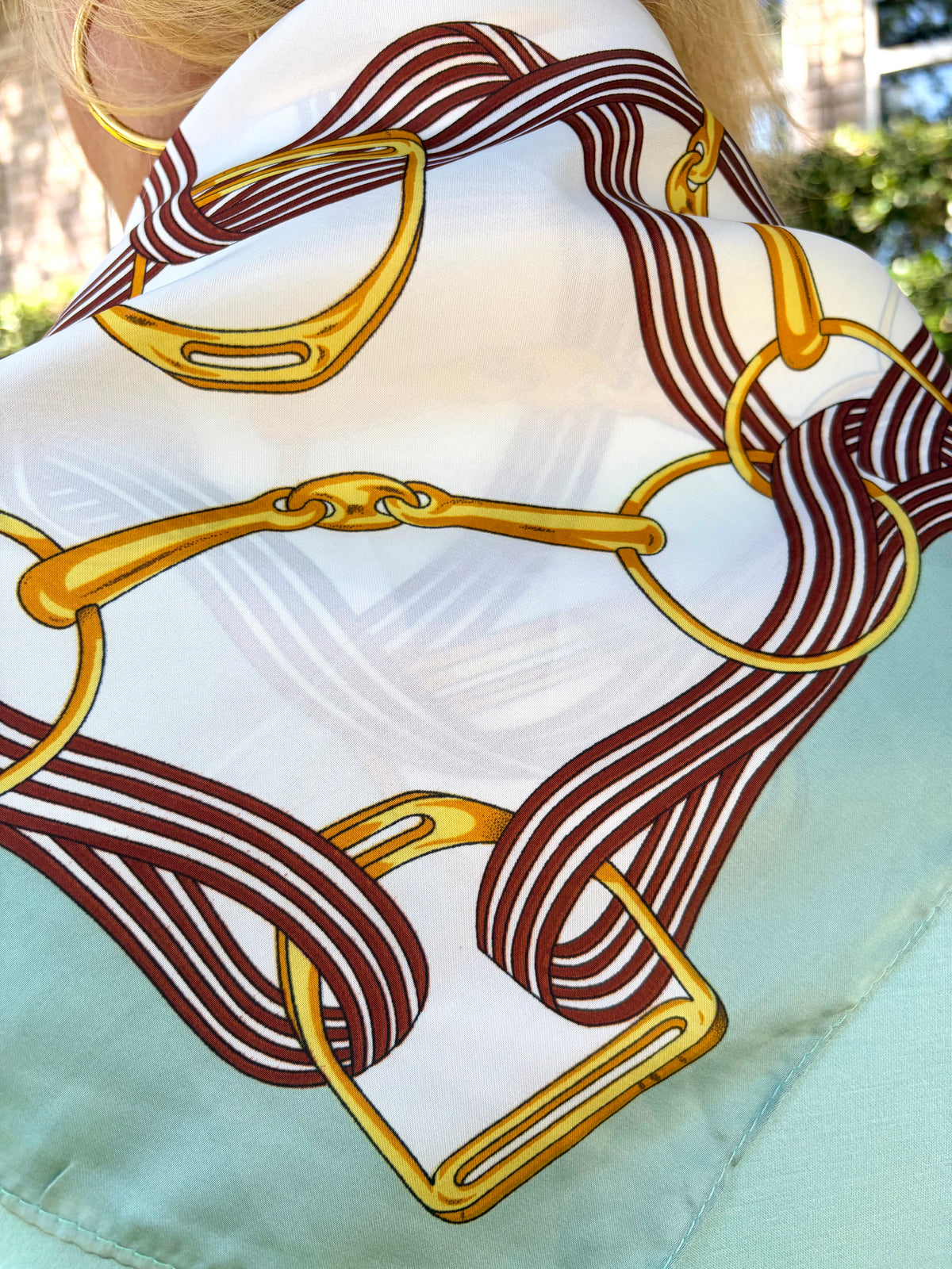 Oh So Versatile Scarf-Aqua Horse bit