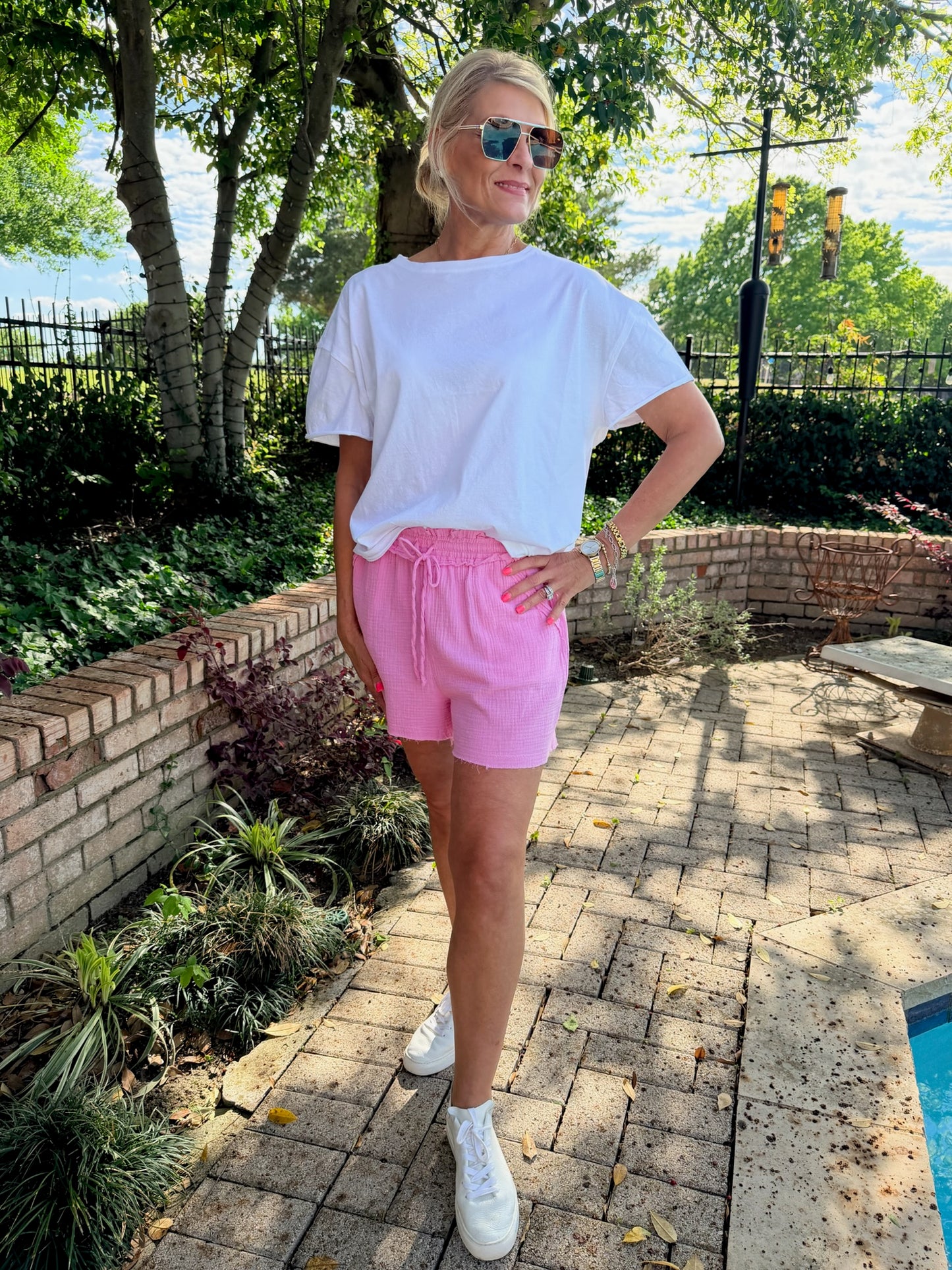 Pink Breeze Gauze Shorts