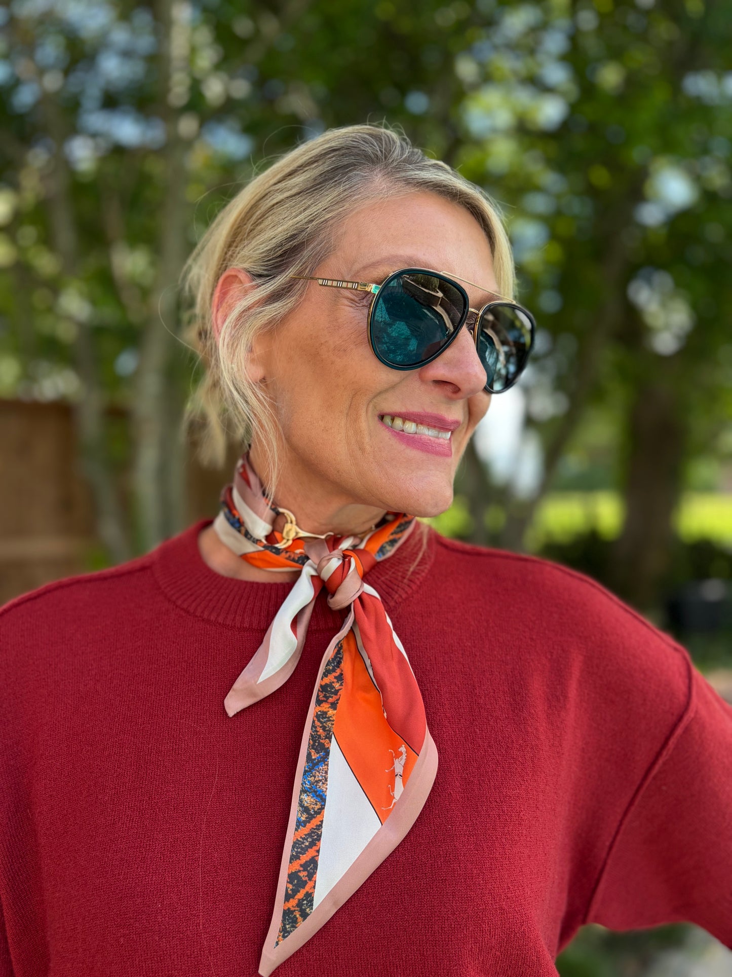 Randi Rust Exposed Seam Sweater