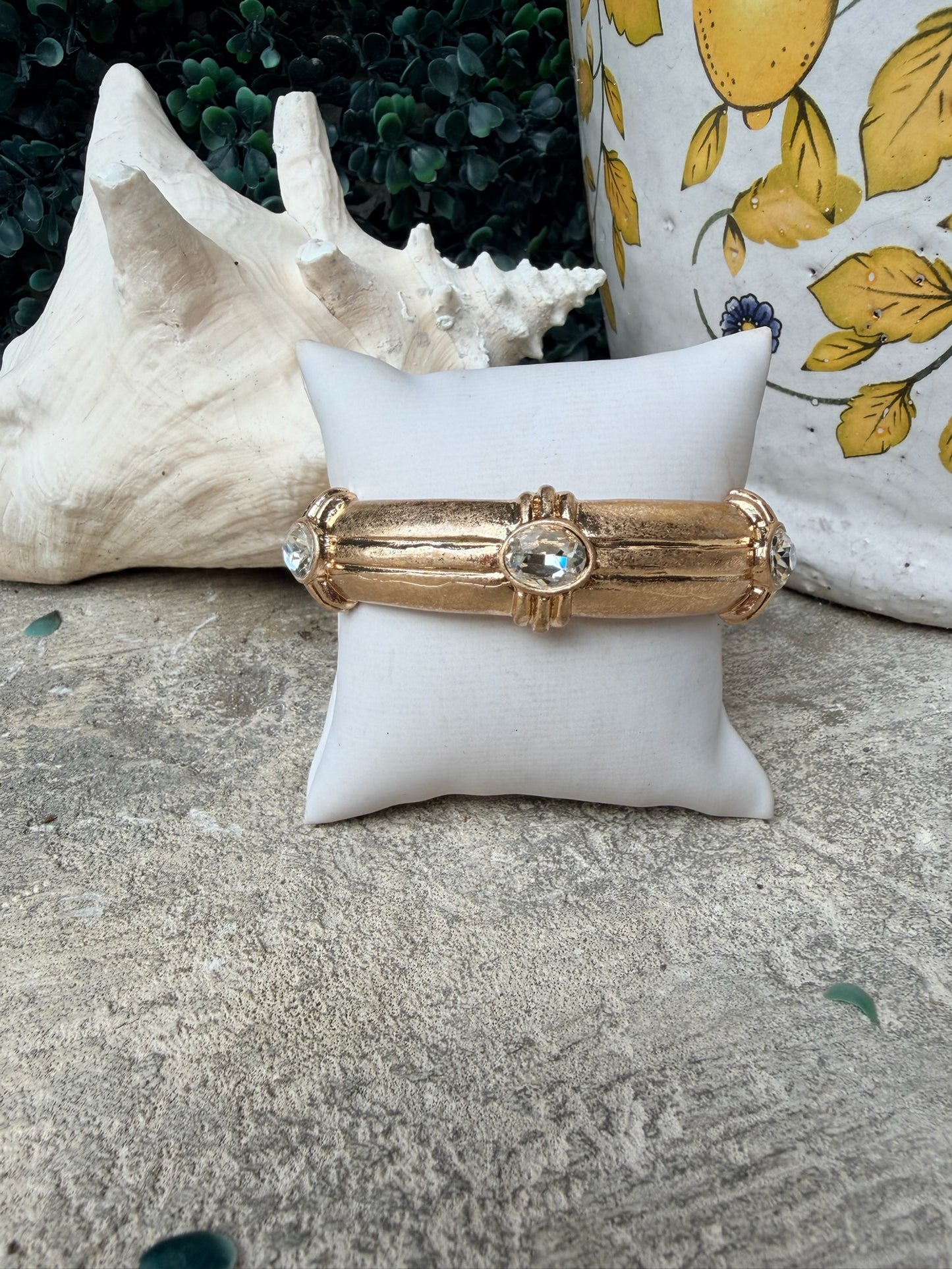 Gold Moment Crystal Bangle