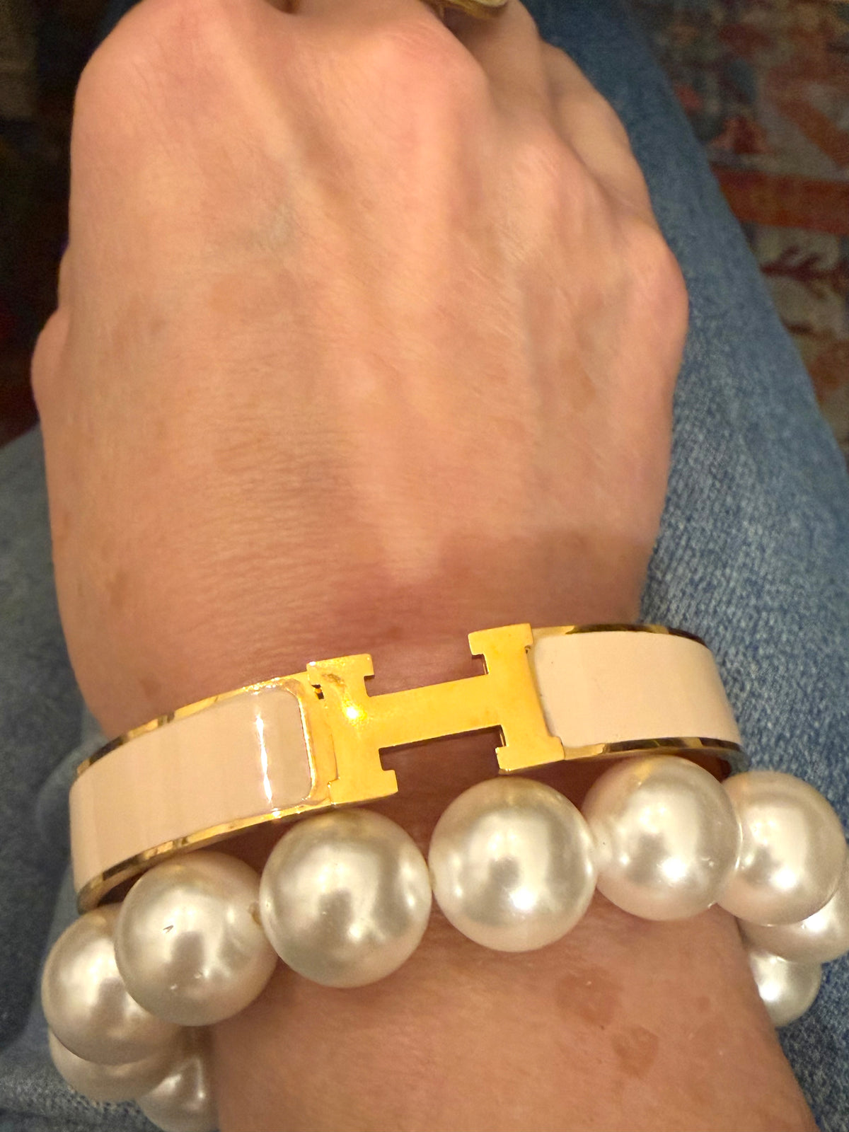 THE Initial Bracelet-Light Blush