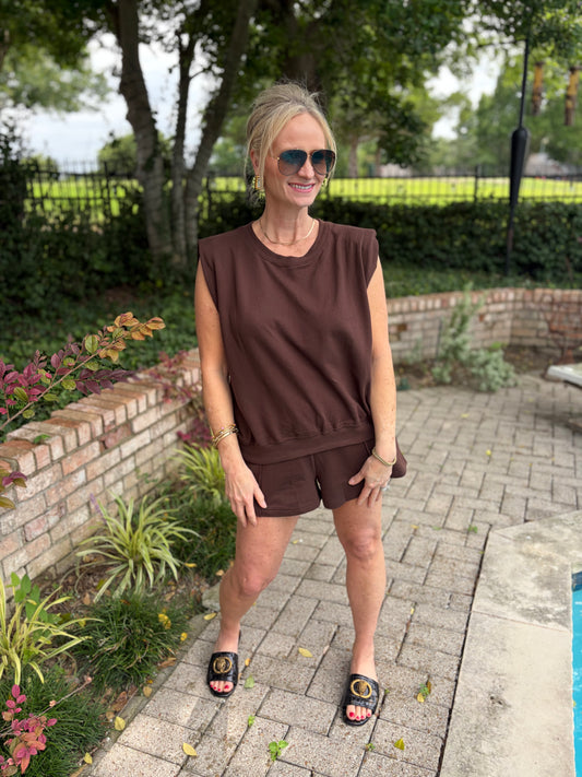 Anything But Basic Brown Short Set