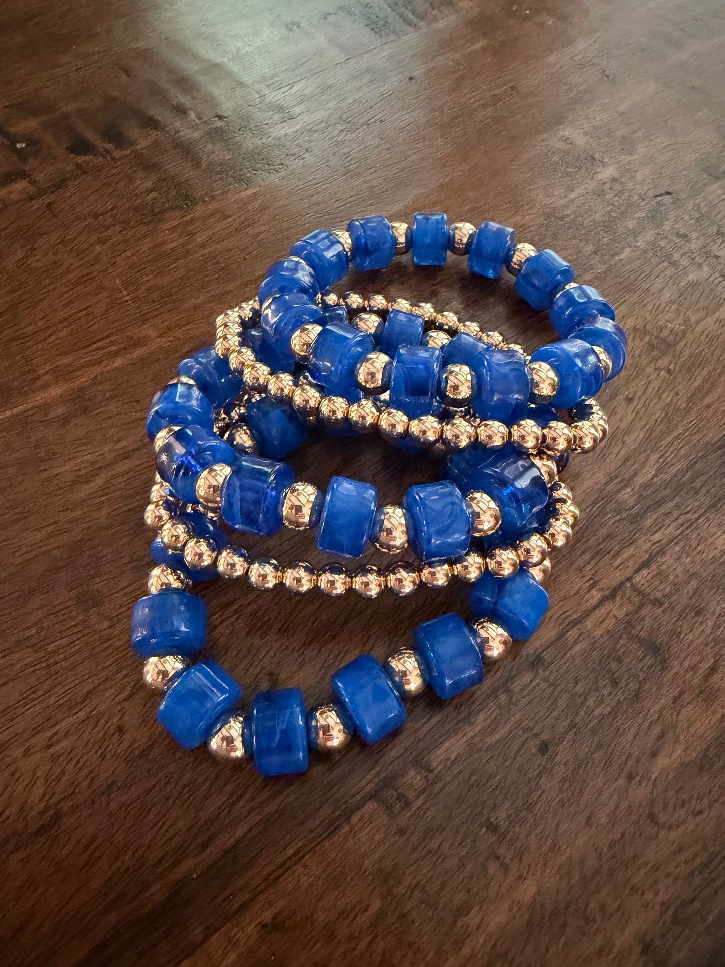 Blue & Gold Gameday Bracelet Set