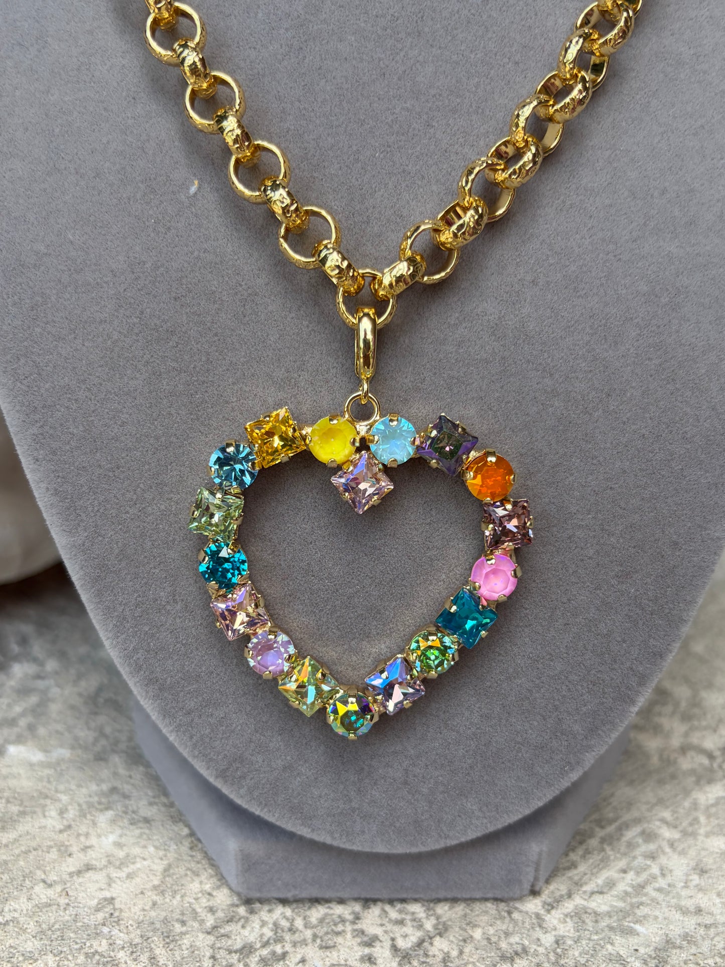 Watercolor Heart Charm
