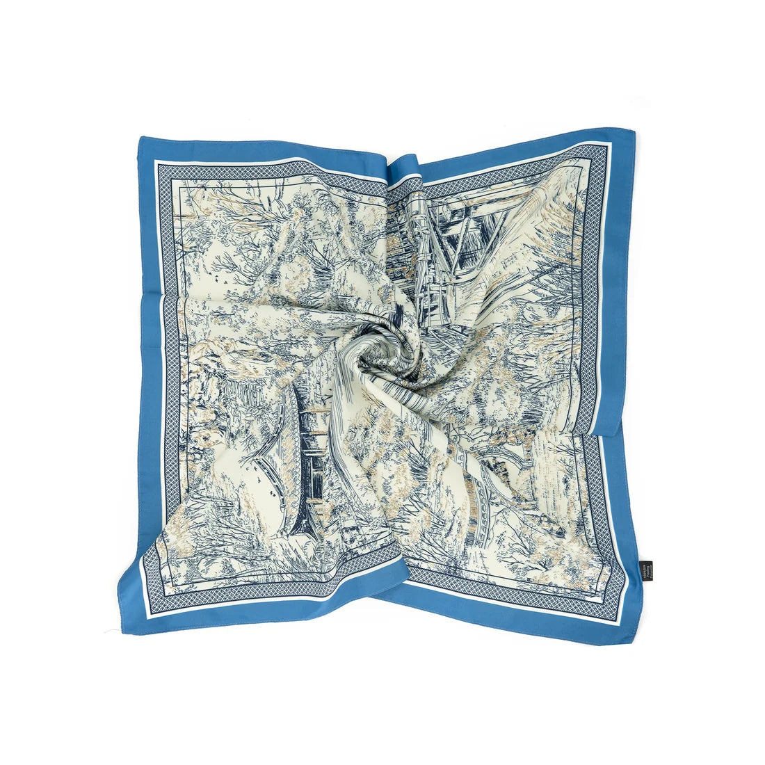 Navy and Black City Scene Scarf