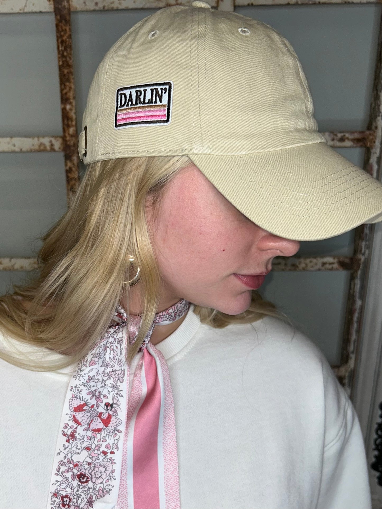 Cream Cap with Darlin" Side Design