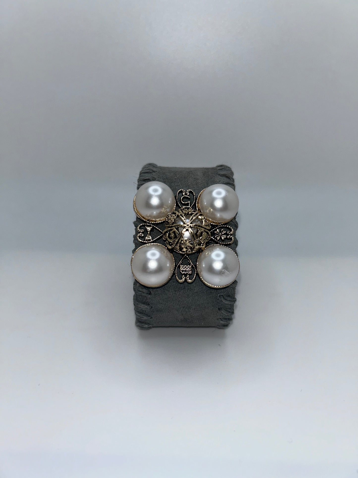 Chic Chambray Pearl Cuff