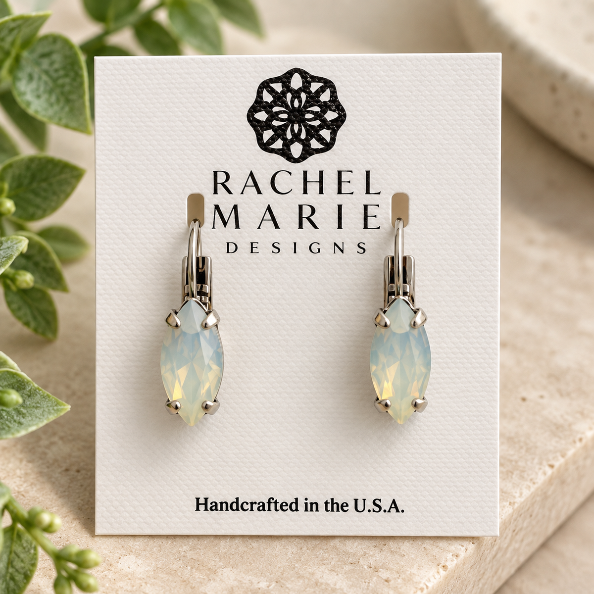 NILA EARRING WHITE OPAL