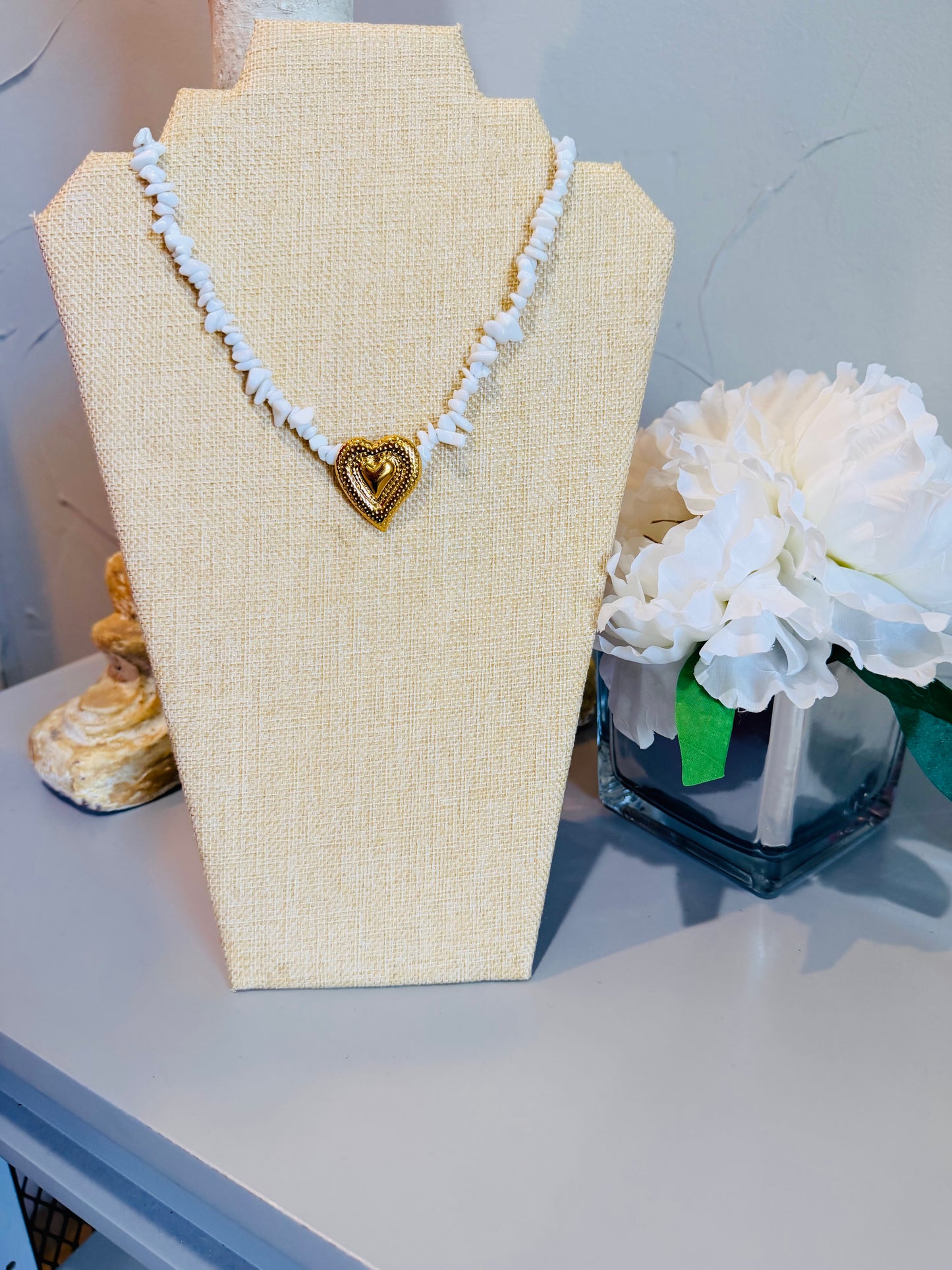 Sweetheart White Nugget Necklace