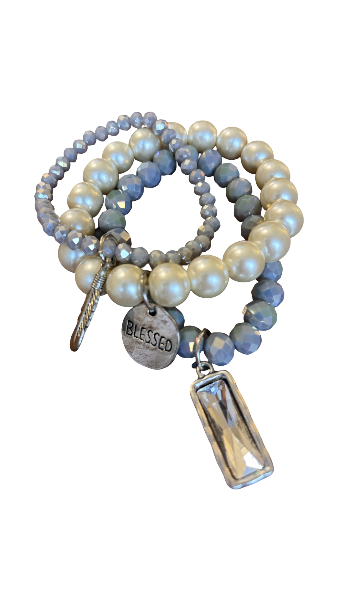 Classy Denim Bracelet Stack #1