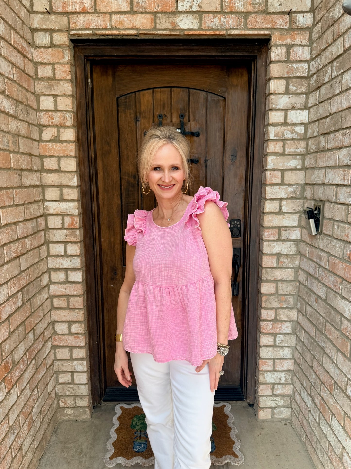 Petal Pink Peplum Top