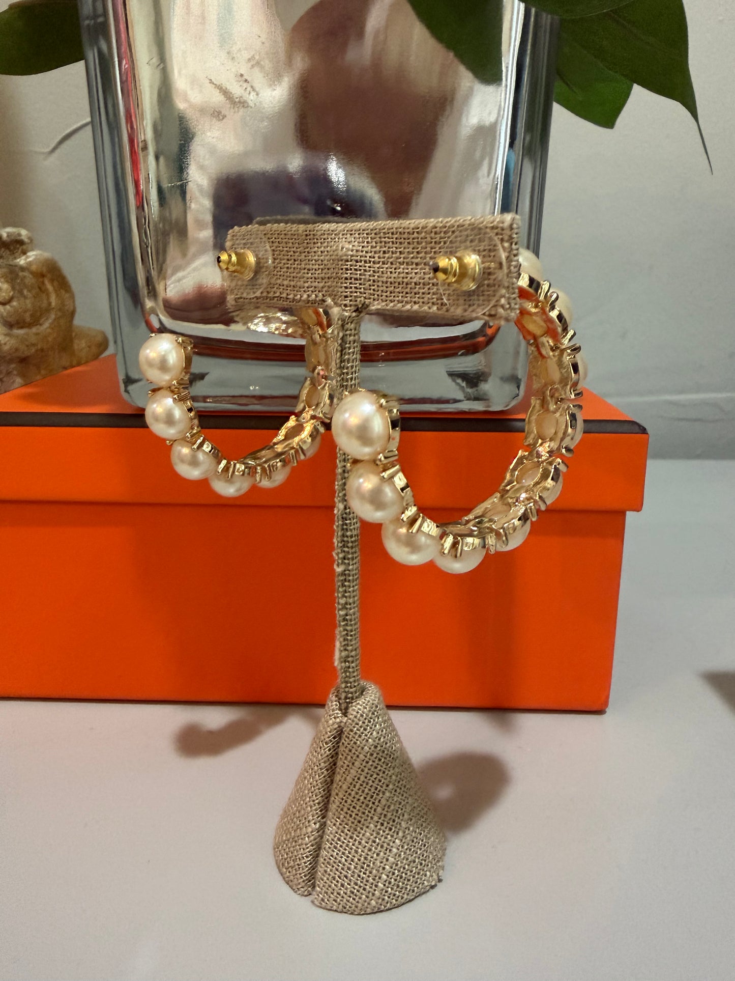 Elevated Pearl Gold Hoops