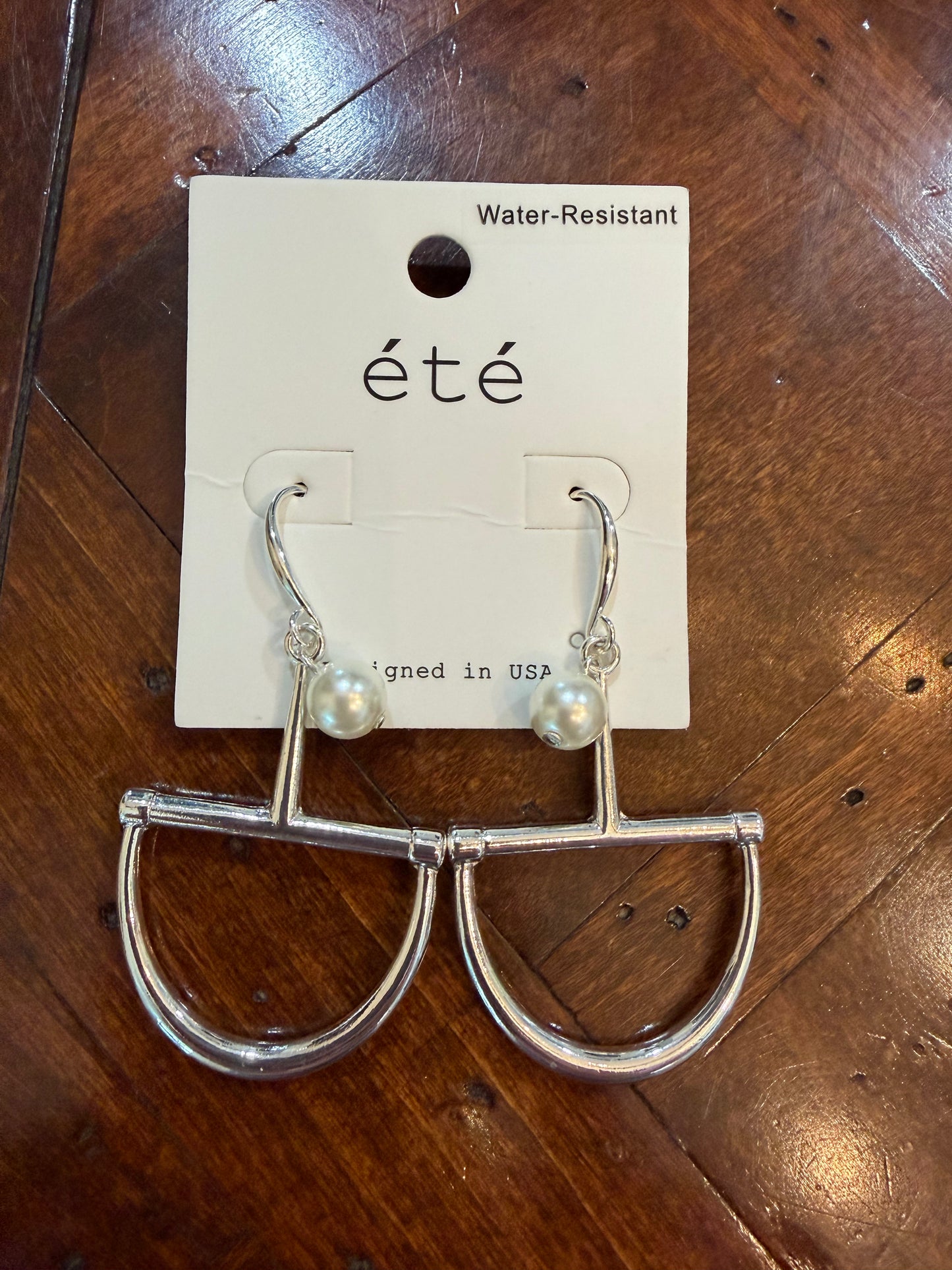 Pearl Bit Drop Earrings- Silver