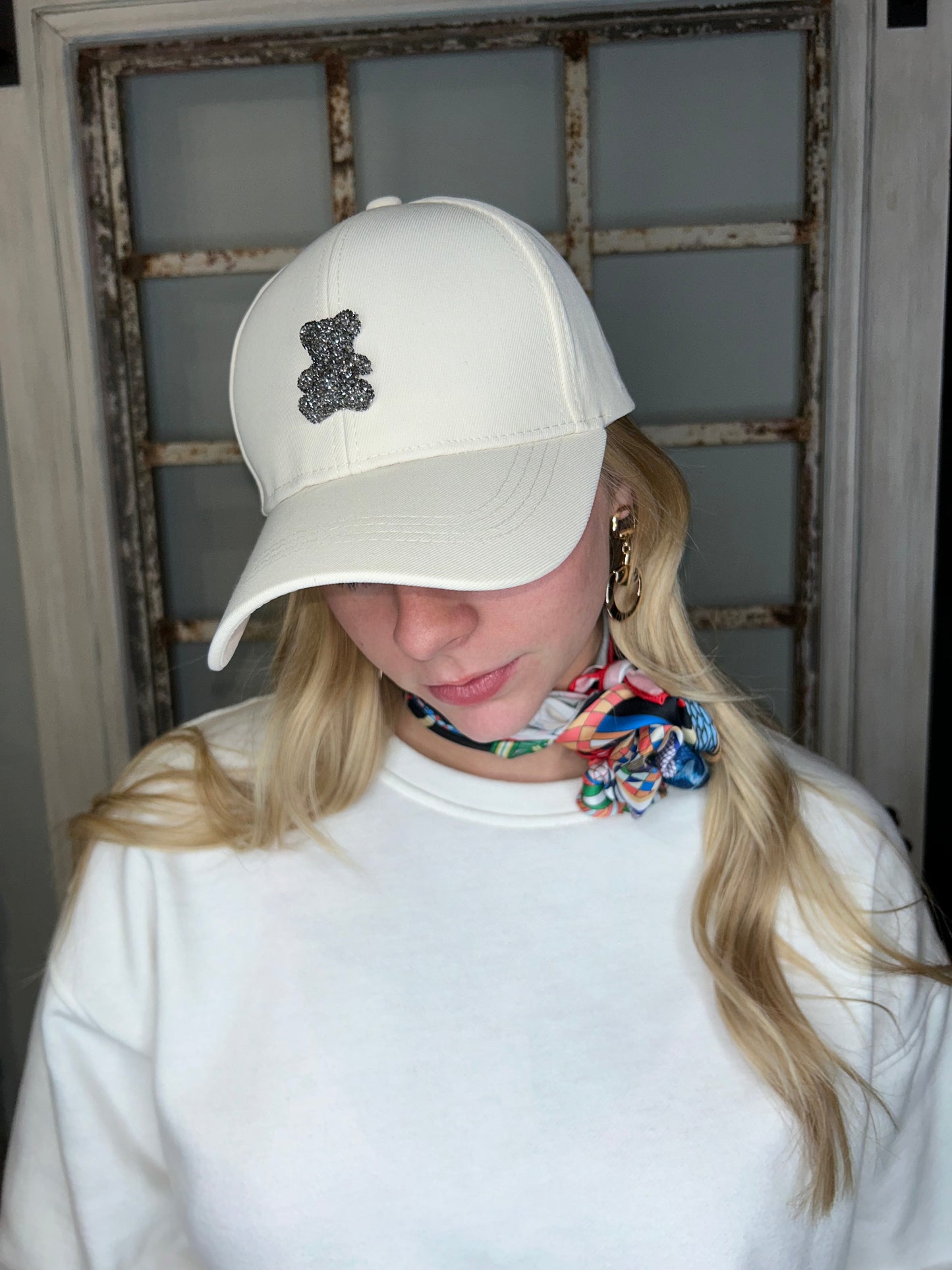 Rhinestone Bear Baseball Cap