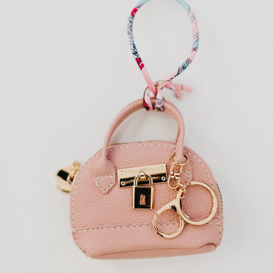 "It Girl Bag" Keychain/Bag charm- Pale Pink