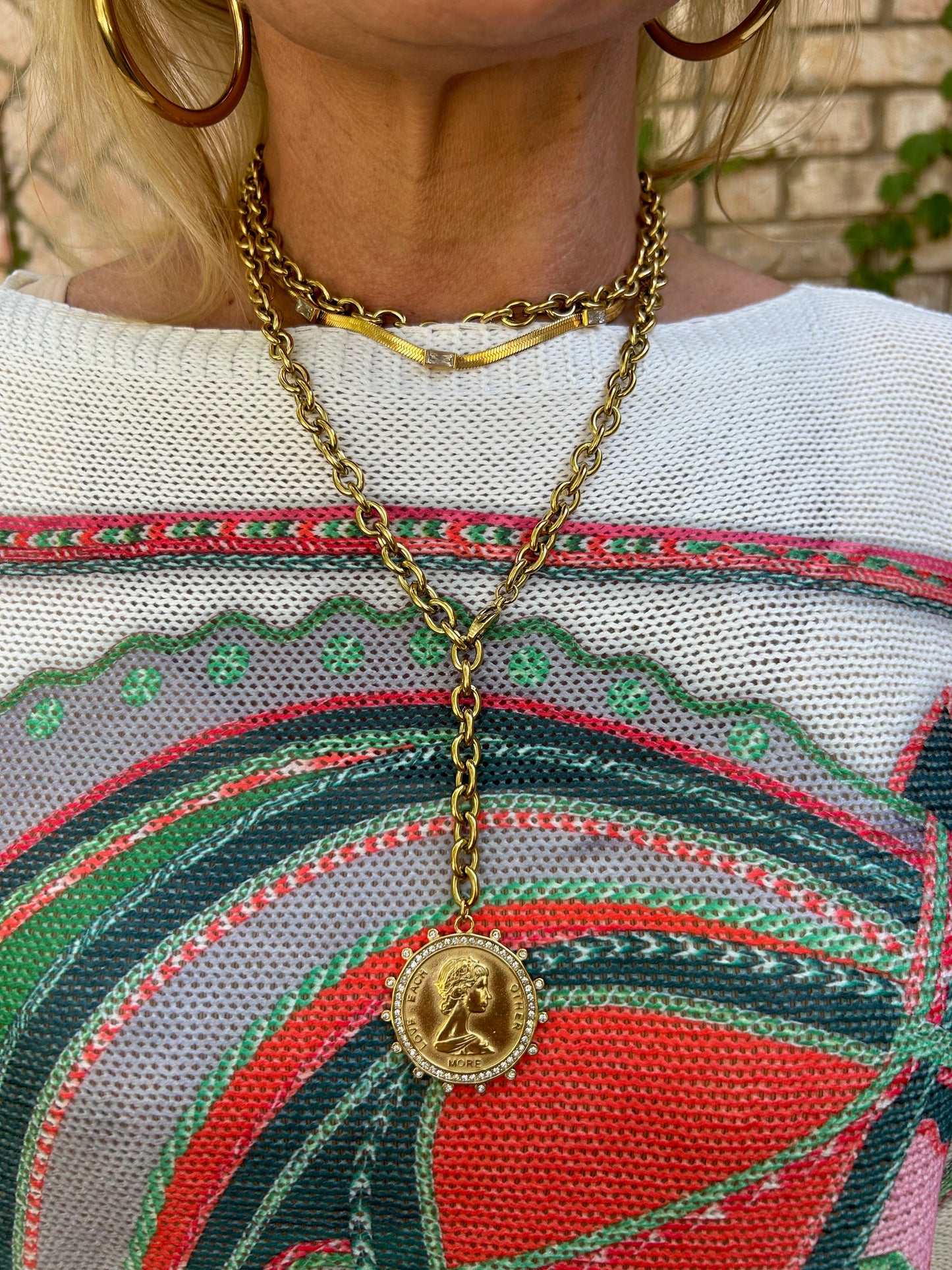 "LOVE EACH OTHER" Coin Necklace/Belt