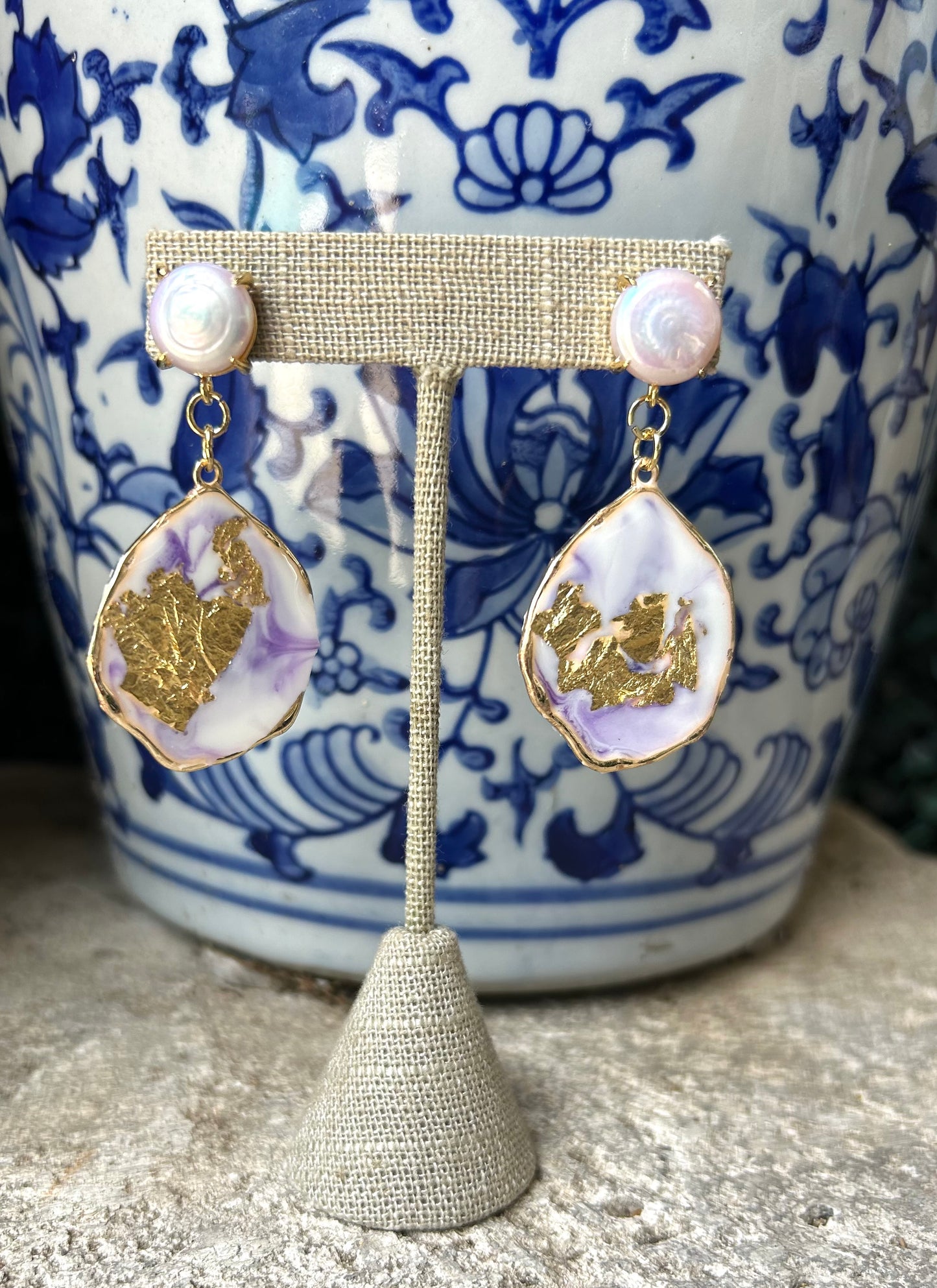 TCU Pearl Goddess Earrings