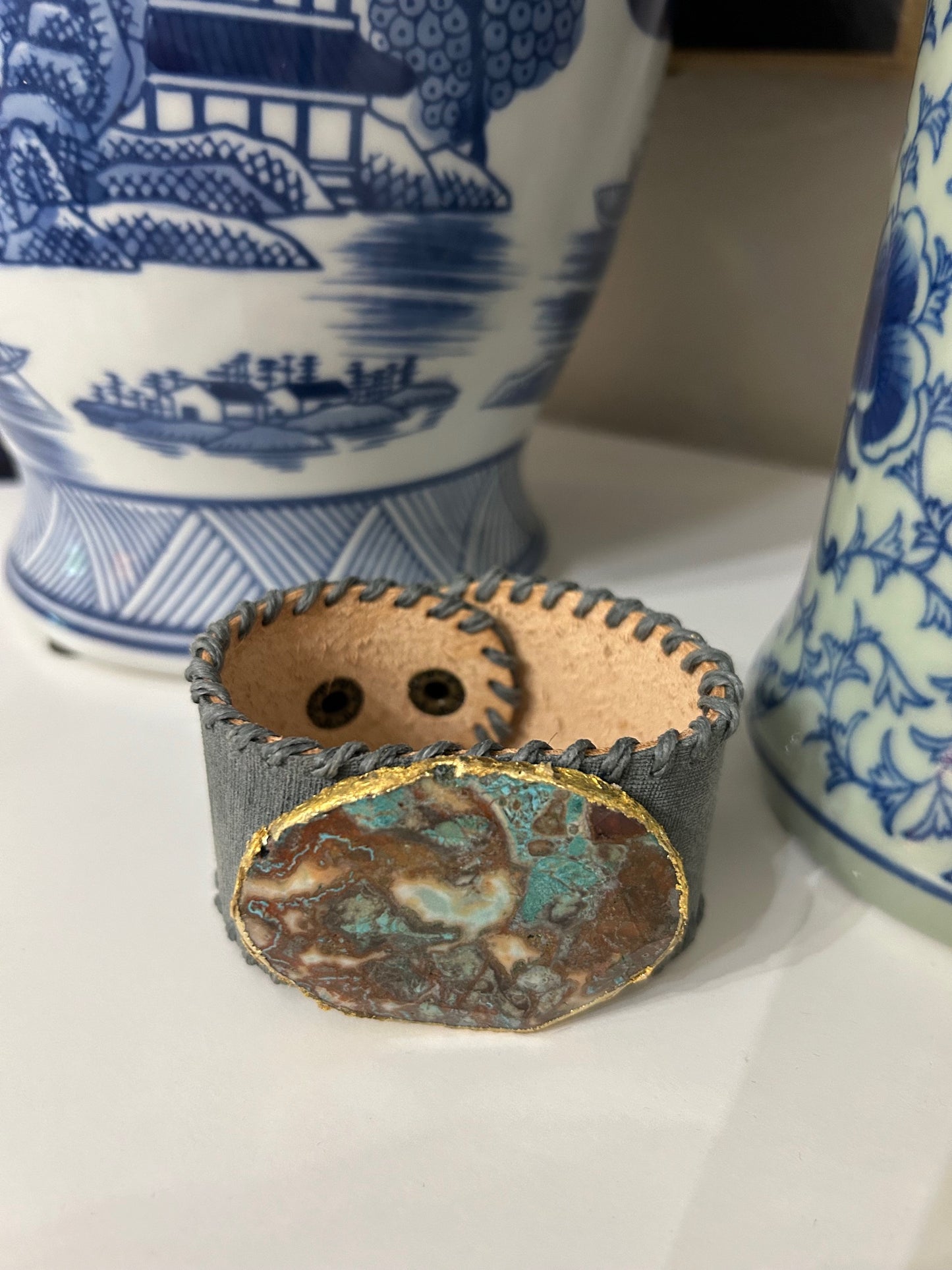 Turquoise Chambray Cuff
