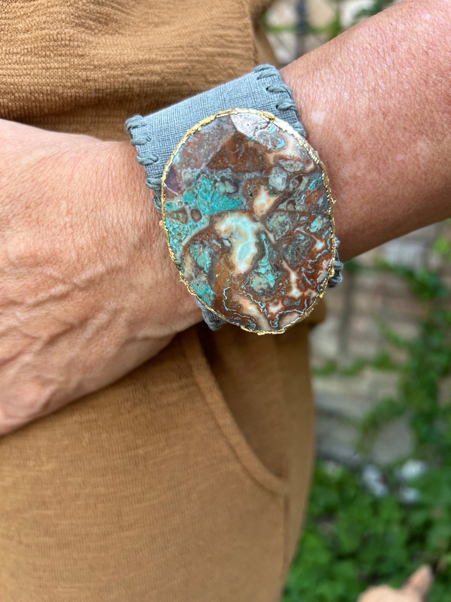 Turquoise Chambray Cuff