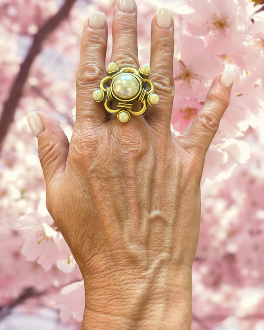 Pre-Order   Baroque Pearl Ring