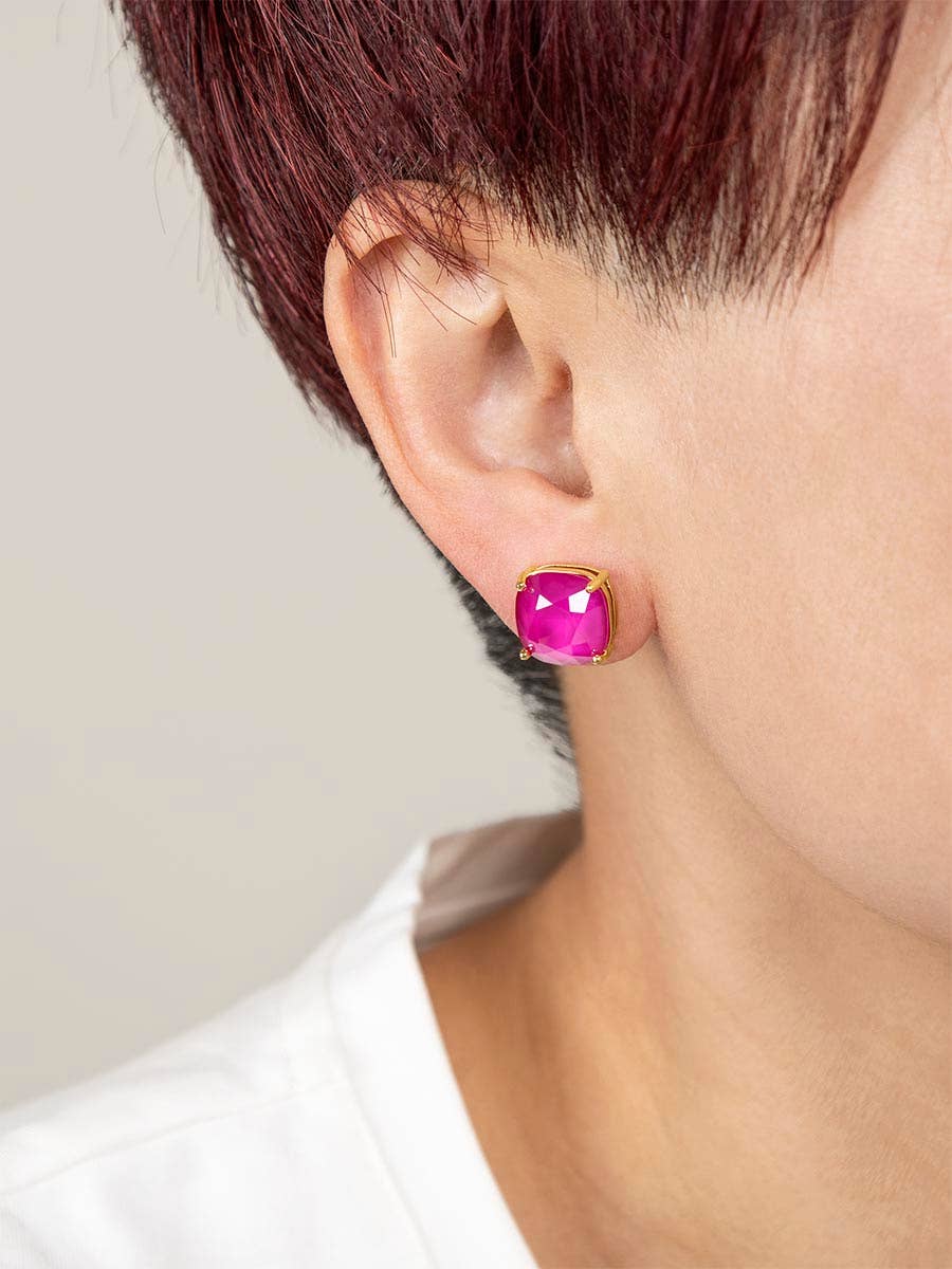 Pink Champagne Crystal Stud Earring