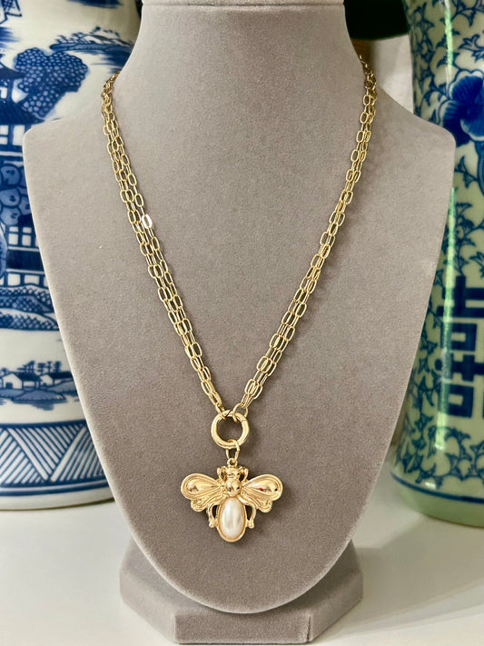 Bee Pearl Necklace
