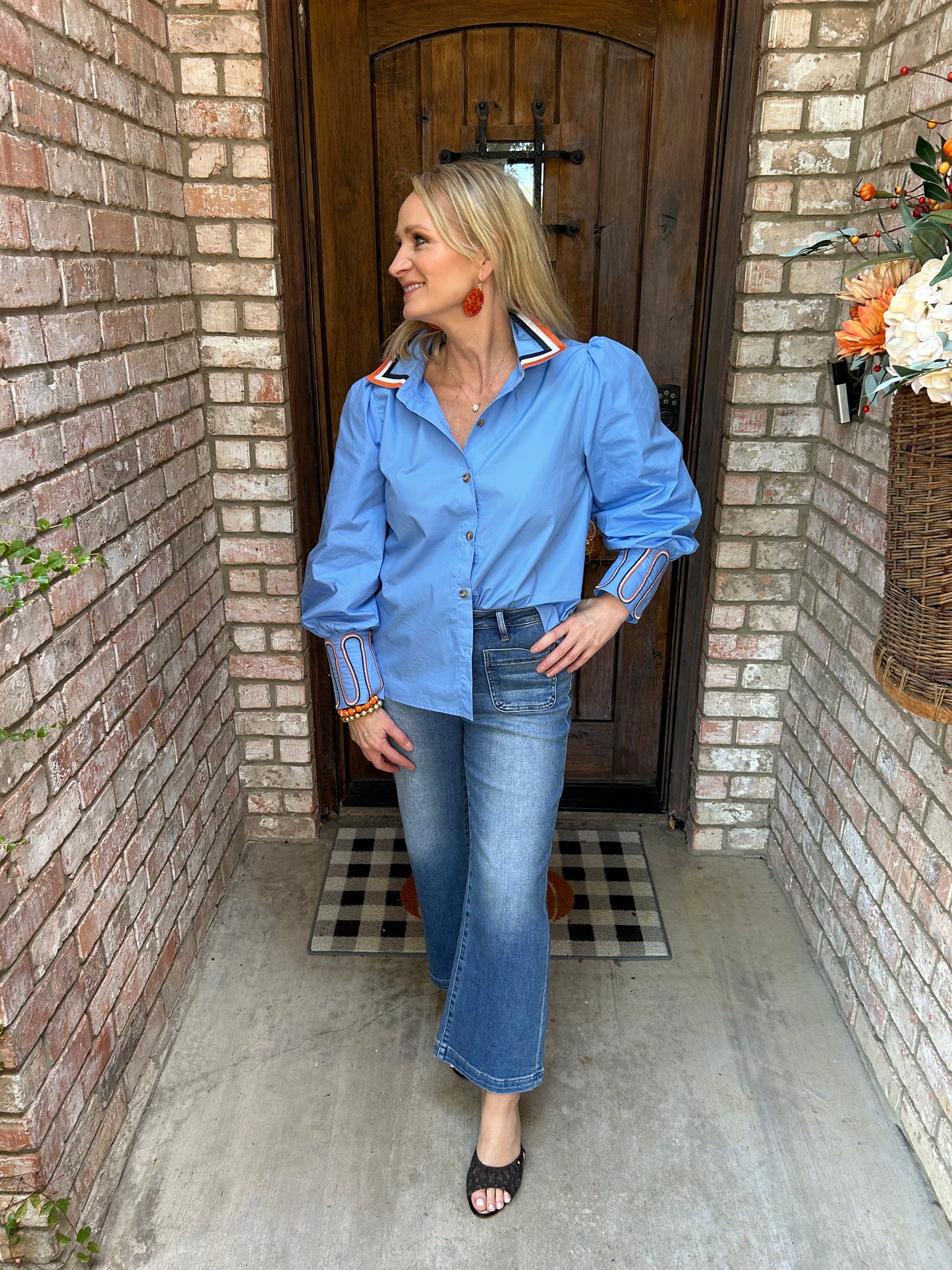 Blue Stitch Blouse