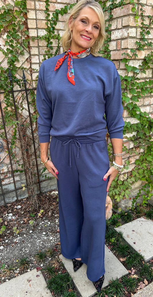 Brianna Blue Scuba Lounge Set