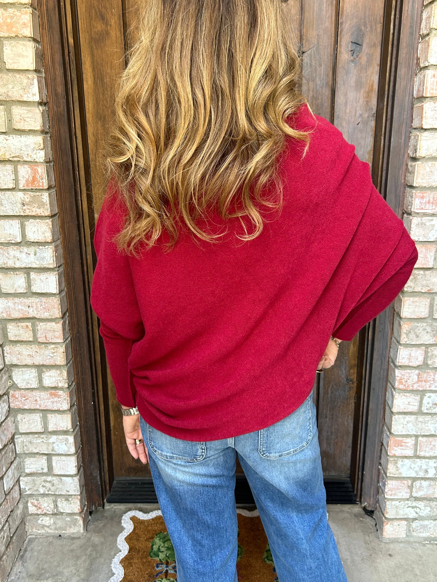 Bordeaux Asymmetrical Italian Sweater