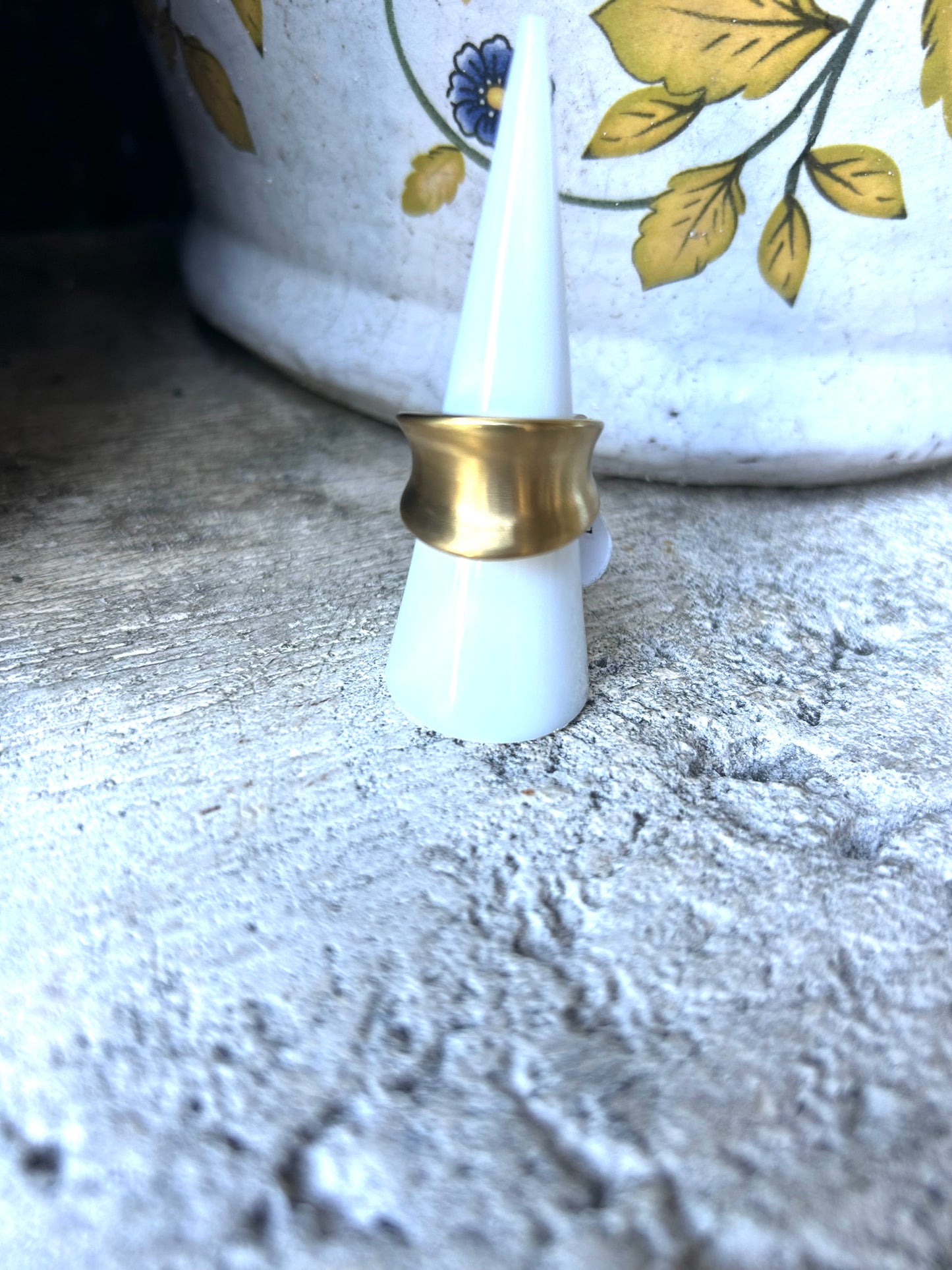 Gia Brushed Gold Ring