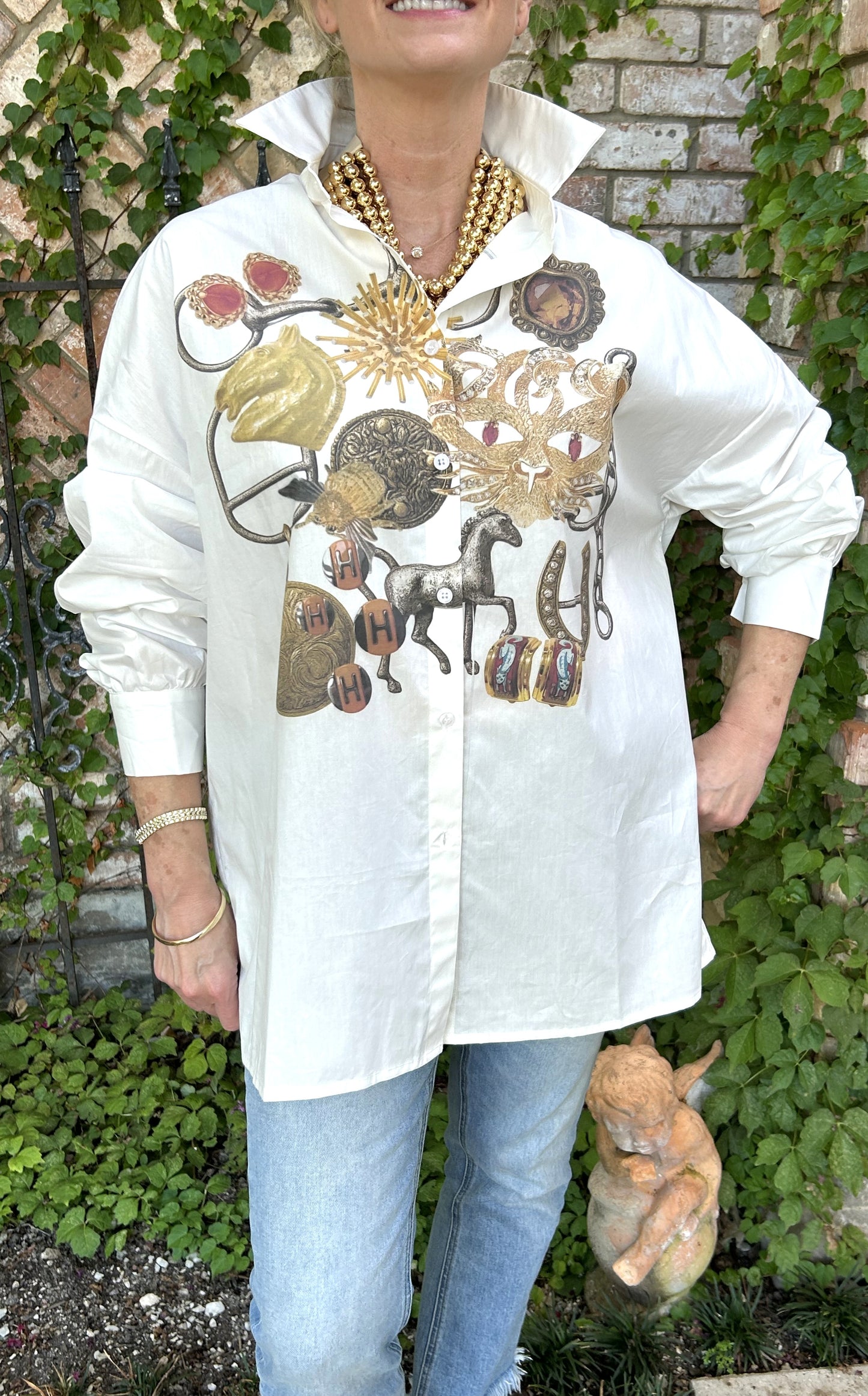 Buttoned in Paris Blouse