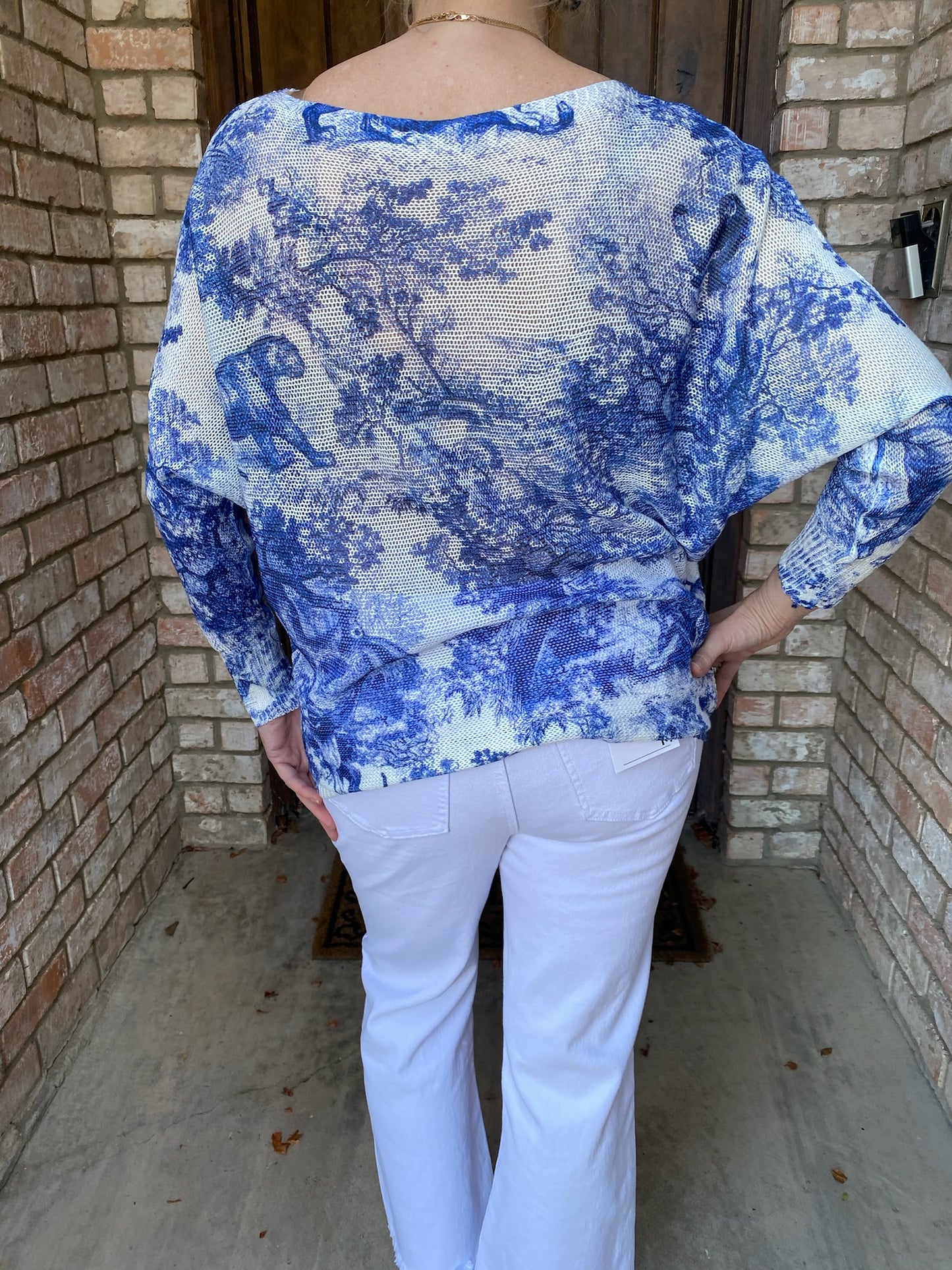Capri Blue Toile Italian Knit