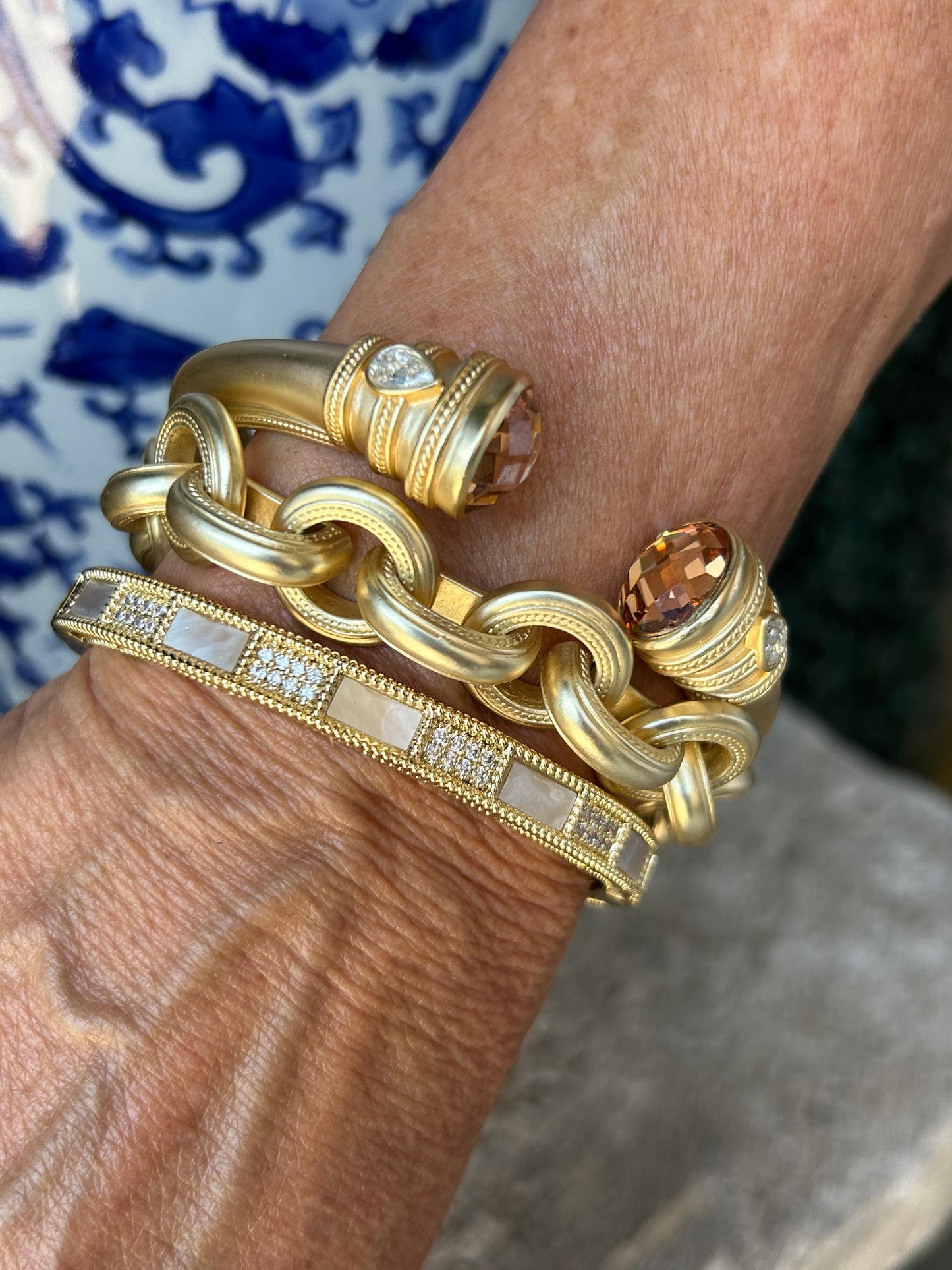 Champagne Brushed Gold Bangle