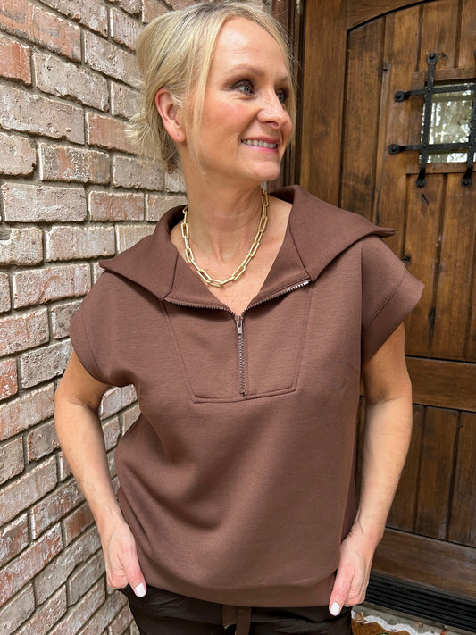 Chocolate Half Zip Scuba