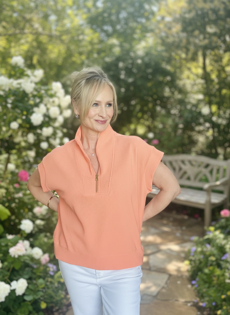 Coral Half Zip Ribbed Scuba