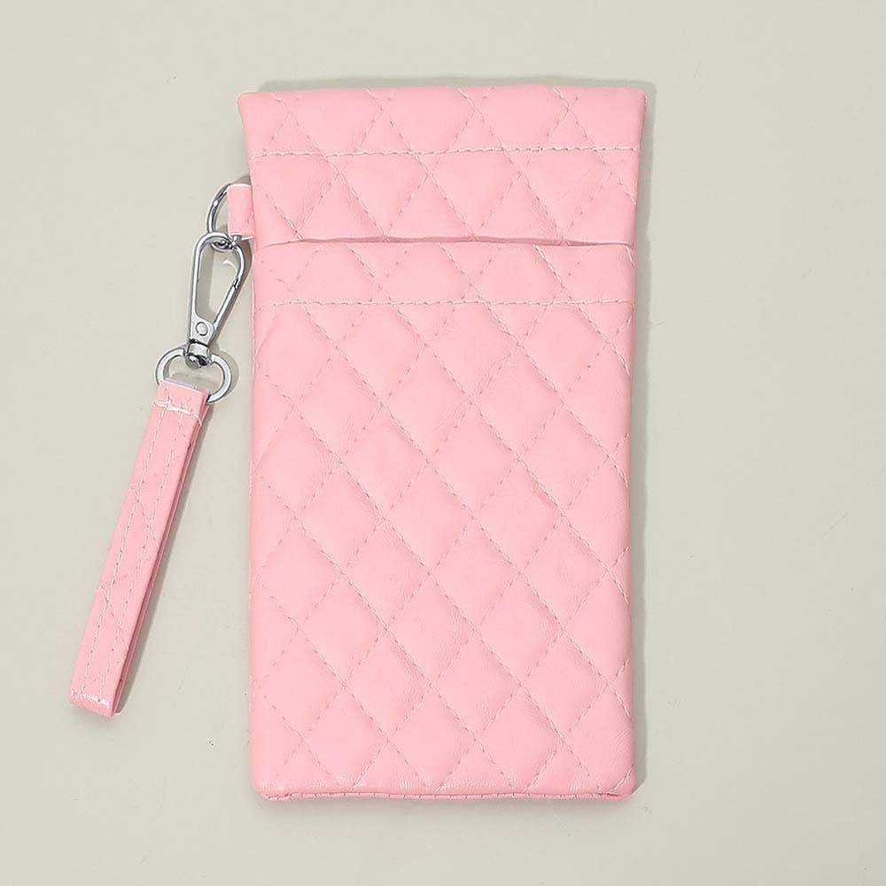 Quilted Sunglasses Wristlet Pouch