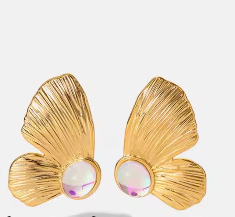 Gold Petal Earrrings