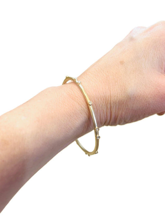 Brushed Gold Dainty Bangle