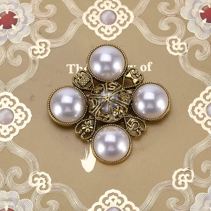 Pearl and Gold Baroque Pin