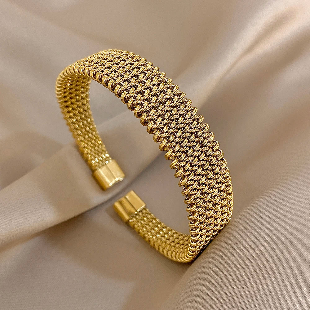 Vintage Weave Stainless Cuff