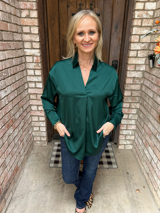 Emerald Elegance Blouse