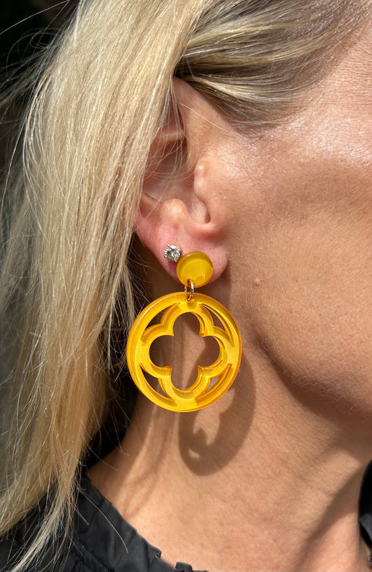 Clover Drop Earring- Honey