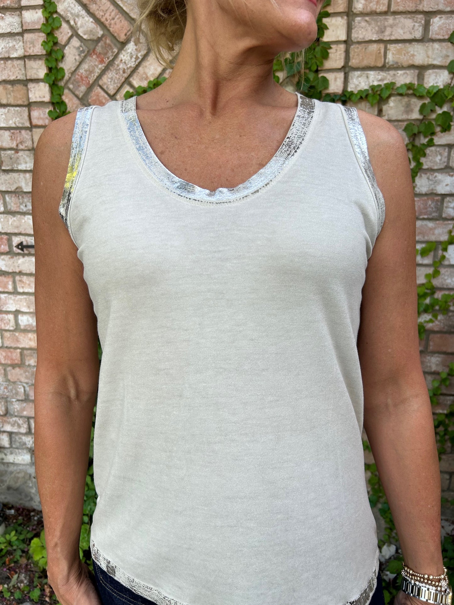 Isabella Italian Tank- Taupe