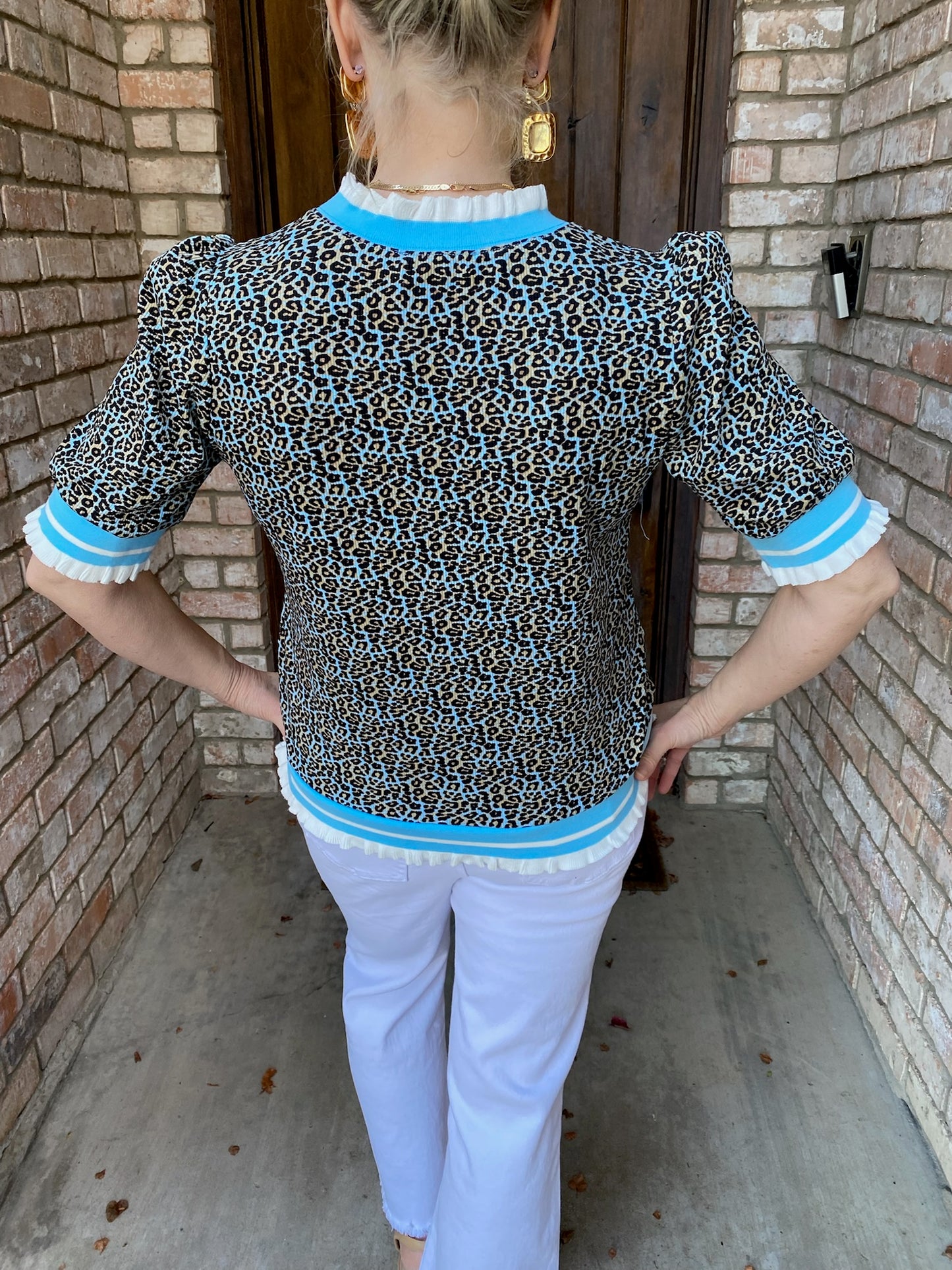 Ella Blue Leopard Top
